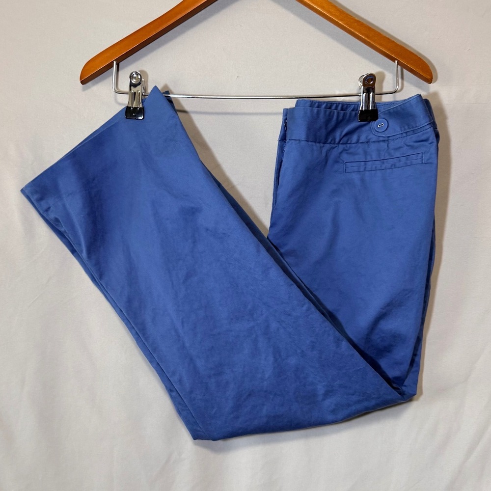 VTG JH Collectibles Petite Eva Blue Straight Leg Pants Trousers Size 4P Cotton - Picture 3 of 7